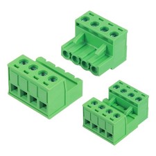 8 Sets 4 Pin 5mm 0.2 Inch Pitch PCB Mount Screw Terminal Block Connector Green