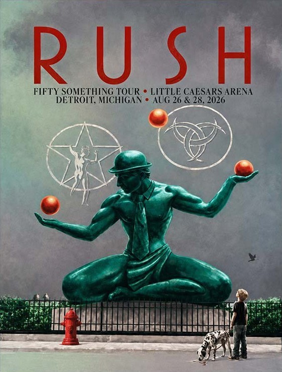 Rush Fifty Something Tour Detroit 2026 Concert Poster