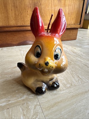 Vintage handbemalte süße Kerze Hase Kaninchen Ostern Figur