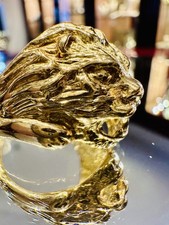Anello Oro Giallo 18Kt – Simbolo Leone – 15 Gr Uomo – Scultura Dettagliata