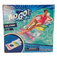 H2O Go Deluxe Pool Float Bestway Kool Lounge W/ Back, Head Arm Rests 65"x35"
