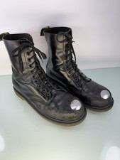 Dr Martens Maine 1490 Black Steel Toe 10 Eye Boots US 10 EU45 Exposed Metal Toe