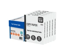 Copy Paper, 8.5" x 11", 92 Bright, 20 lb., White, 5 Ream Case (2,500 Sheets)
