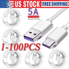 USB Type C Data Cable 5A Fast Charging USB-A to USB-C Charger lot Cord For Phone