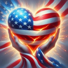 Independence Day Diamond Painting Kit 14 Inch Square 5D DIY Patriotic Art