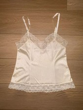 Vintage Cream lace cami top with adjustable straps.