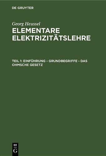 Georg Heussel Einführung - Grundbegriffe - Das Ohmsche Gesetz (Hardback)