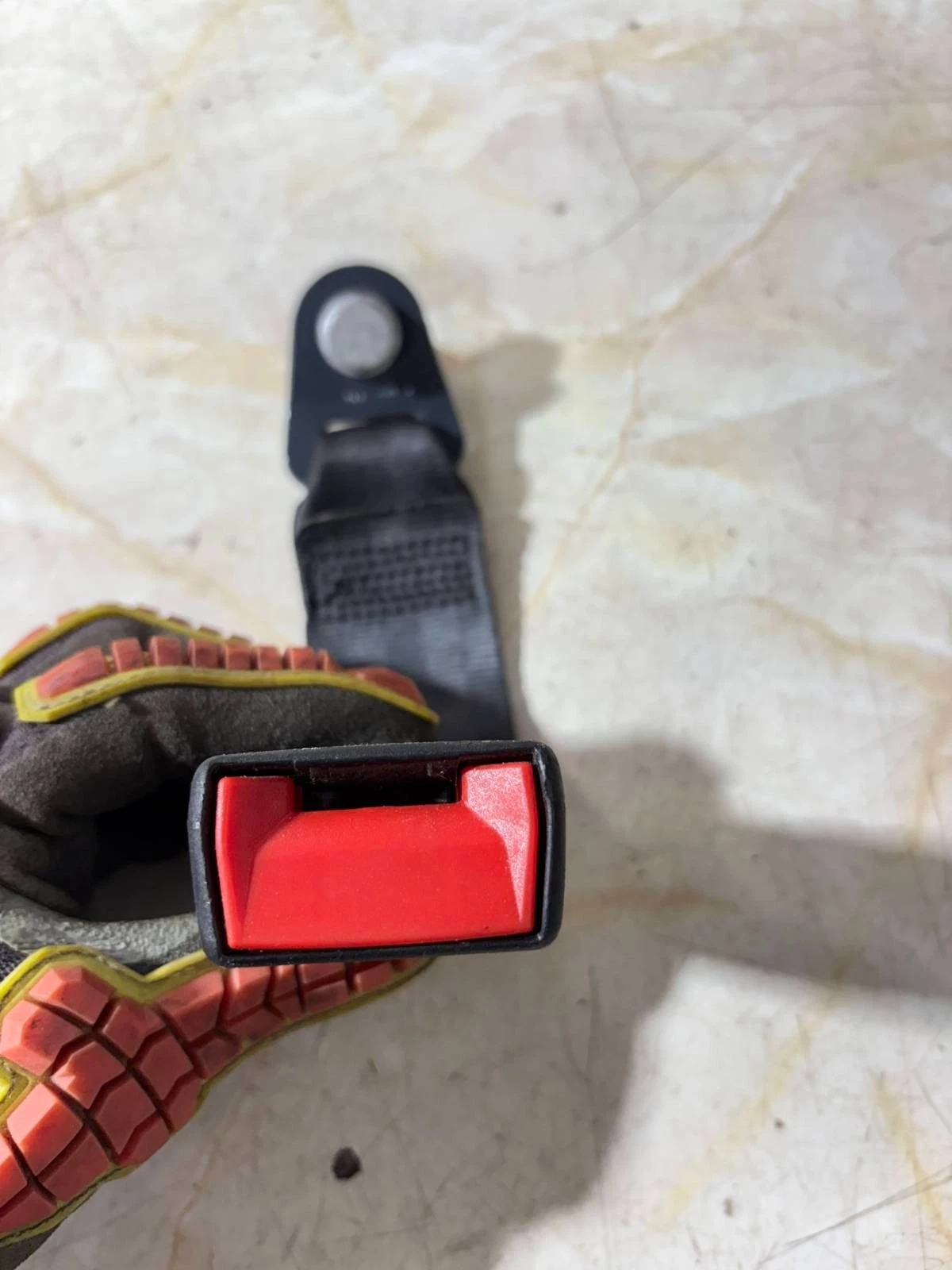 Citroen rear seat belt buckle latch receiver red release button