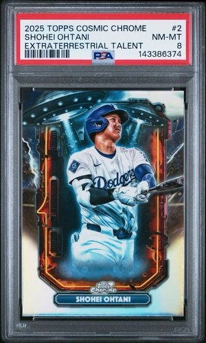 2025 TOPPS COSMIC CHROME EXTRATERRESTRIAL TALENT #2 SHOHEI OHTANI PSA 8 LAD