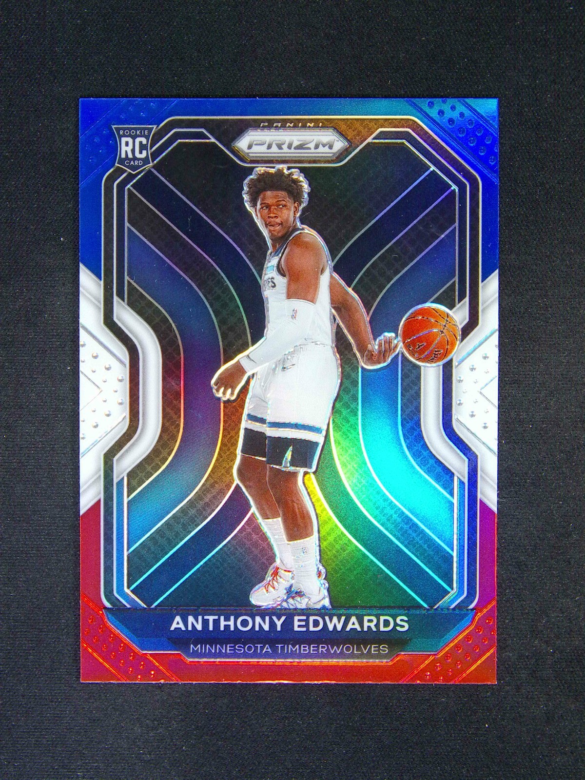 2020-21 Panini Prizm Anthony Edwards #258 RC Rookie Blue/White/Red