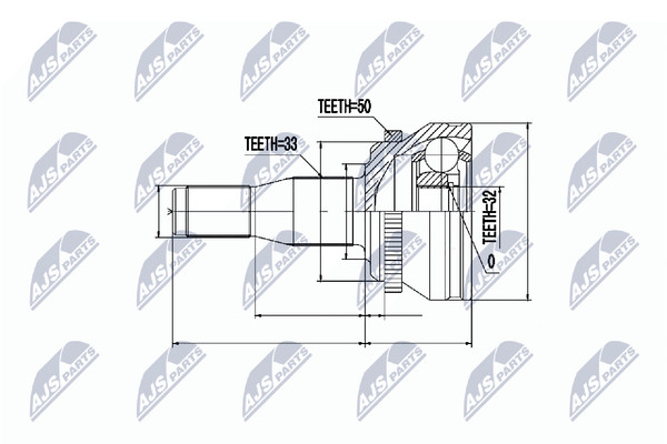 Gelenksatz Antriebswelle NTY NPZ-CH-004 FüR Chrysler 300M LR Concorde 24V-image