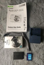 Canon PowerShot SD110 ELPH CCD DigiCam Powers On Black Screen Capture For Parts