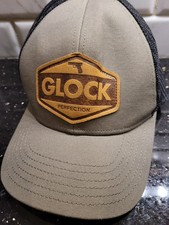 Glock Perfection Adjustable, Mesh Back, Leather Patch Baseball Hat- Green/Black