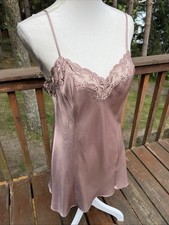 Vintage NWOT Y2K Victoria's Secret Mauve Nude Satin Chemise Medium