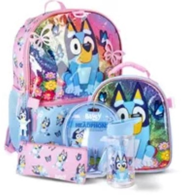 NEW WITH TAGS Bluey 17'' 6-Piece Backpack Set with Headphones New GREAT GIFT