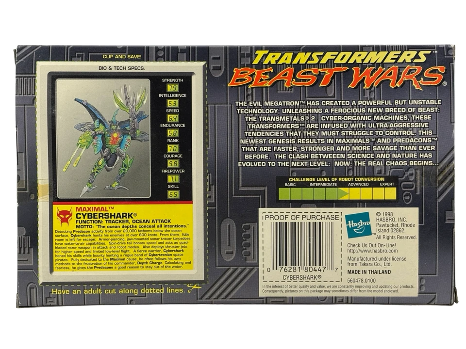Transformers Beast Wars Transmetals 2 CYBERSHARK Action Figure 1998 NIB - Image 3 of 4