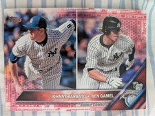 JOHNNY BARBATO BEN GAMEL 2016 Topps Update US5 32/50 Pink RC Rookie Card PWE