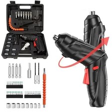 47pcs 3.6V Cordless Electric Screwdriver Set USB Charging Screw Gun w/ LED Light