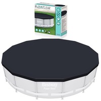 Bestway Poolabdeckung Ø427Cm Frame Pool Cover Abdeckplane Pvc Grau Schutzplane