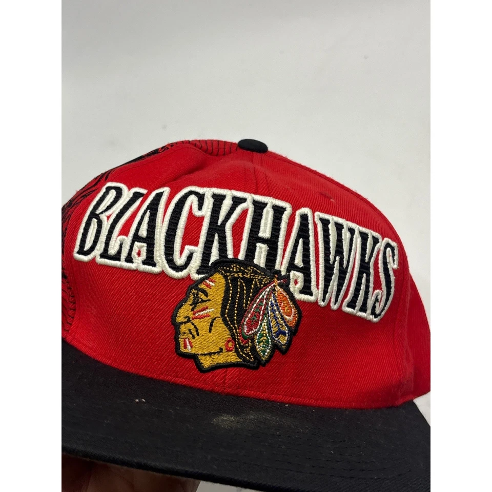 Chicago Blackhawks Mitchell & Ness Vintage Hockey Snapback Sombrero Rojo Ajustable Foto 3 de 4