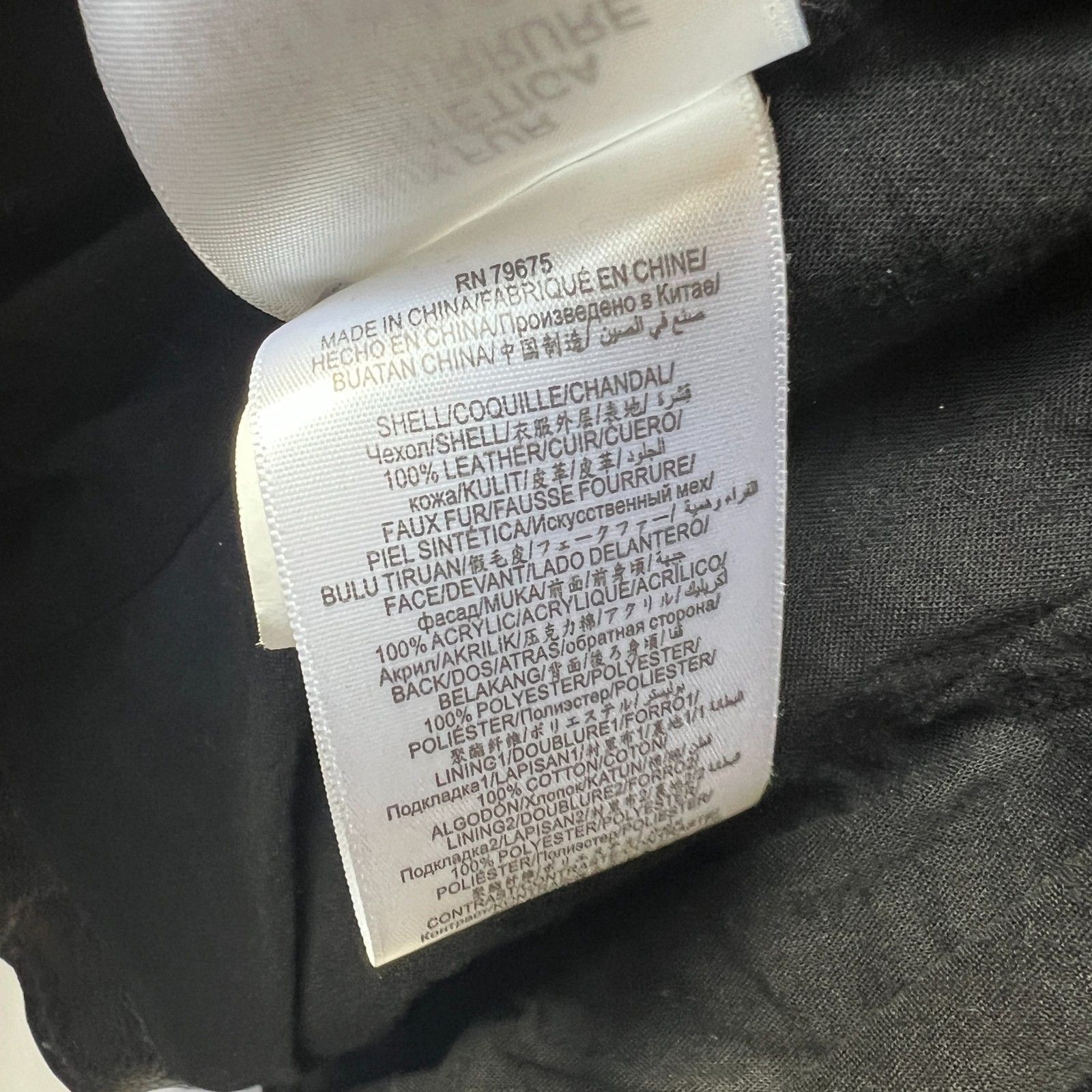 BCBGMaxAzria Charlie Zip Black Leather Moto Jacket $598 Zippered Sleeves Back XS image 8