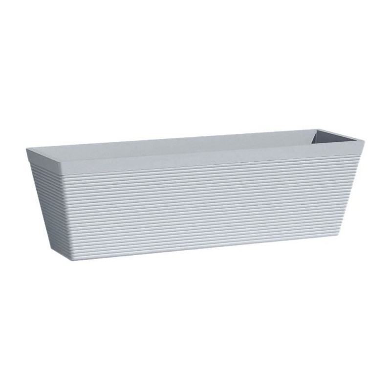 Jardinière rectangulaire 50 x 16 cm bac fleur extérieur Garden ID Impact gris