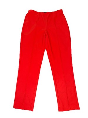 J&L Atelier Pants Pull On Ankle Womens Size Medium High Rise Red Orange Stretch