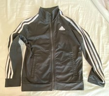 Adidas Youth Full Zip Black And White Track Jacket Size Medium 10/12 Kids