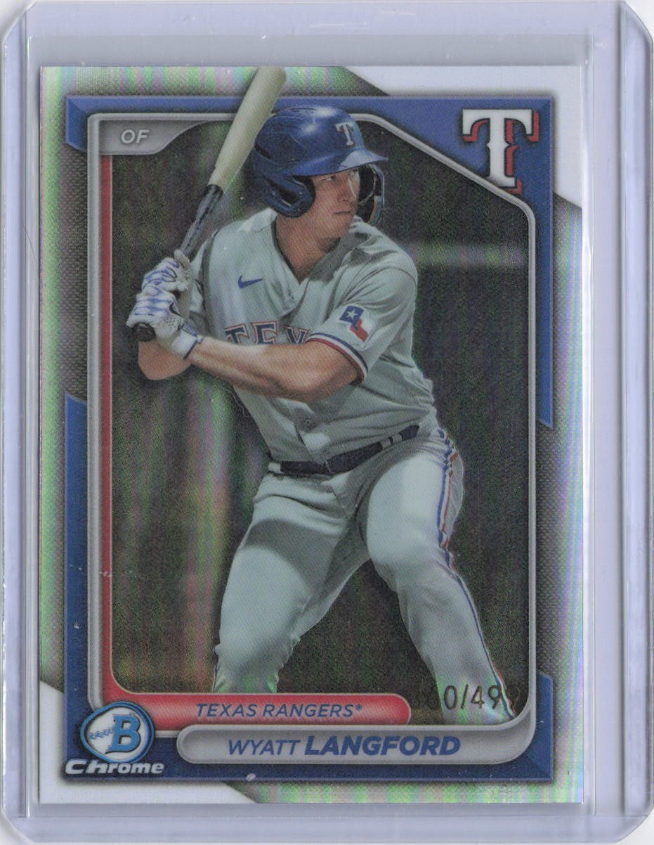 2024 Bowman #BCP-64 Wyatt Langford Chrome Prospects Refractors #/499