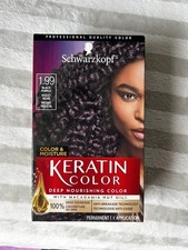Schwarzkopf Hair Dye - Permanent Keratin Color - Black Purple  New In Box