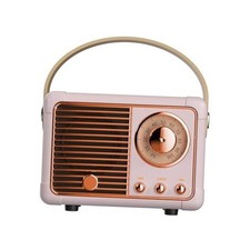 Retro Bluetooth Speaker, Wireless Mini Portable Speakers Vintage Radio Pink
