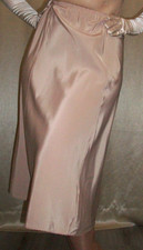 Vtg Fair Latte Shiny Satin Long Half Slip M