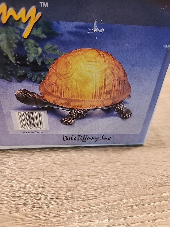 Nuevo en caja Lámpara de acento de tortuga ámbar Dale Tiffany ' - Artículo de vidrio artístico soplado # 1773/816 Foto 4 de 4
