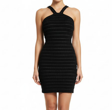 Dress Womens Small Black Sleeveless Ribbed Mini Sheath Gothic Romantic Bodycon