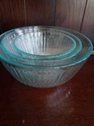 Vintage Pyrex Nesting Mixing Bowls 7401-s,  7402-s, And 7402-s With Aqua Tint