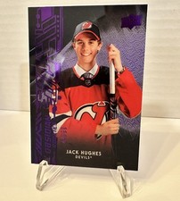 2019-20 UD Black Hockey Obsidian Rookie Purple R-JH Jack Hughes /99