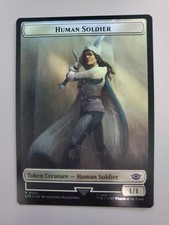 MTG Human Soldier(1)/Food(10) LotR:Tales Of Middle-earth Foil Double Sided Token