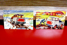 Vintage Jeep Willys Fc-150 Fold Out Postcards 2 Amazing Condition And Color