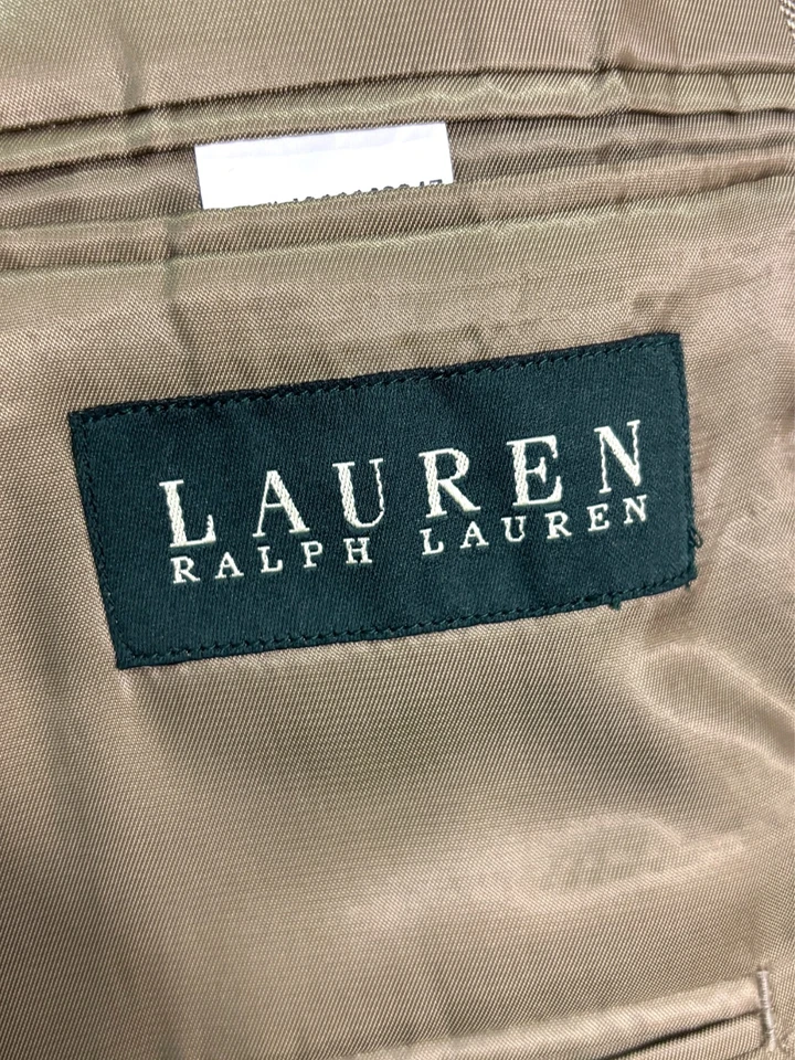 Ralph Lauren 52R Brown Herringbone Blazer Jacket Sport Suit Coat Silk Wool - Image 4 of 4