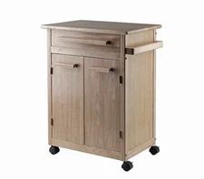 Kitchen Cart One Drawer Cabinet for Storage with One Shelf Winsome 82027 Beech