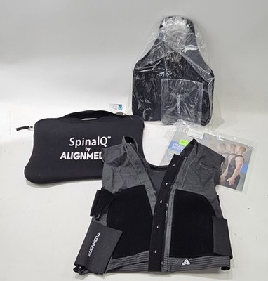Alignmed SpinalQ Posture Back Support Brace w/ Case Black Unisex Size Small