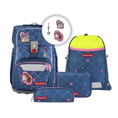 Step by Step Schulranzen Schultasche Set GIANT Horse Lima 5-tlg Kinder Mädchen
