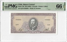 Chile 1 escudo ND (1964), PMG 66 EPQ,  Banco Central  Pick# 136
