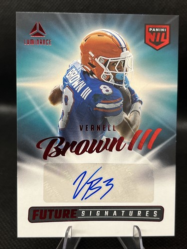 2025 Luminance Vernell Brown III AUTO NIL FUTURE SIGNATURES Red SSP Gators WR