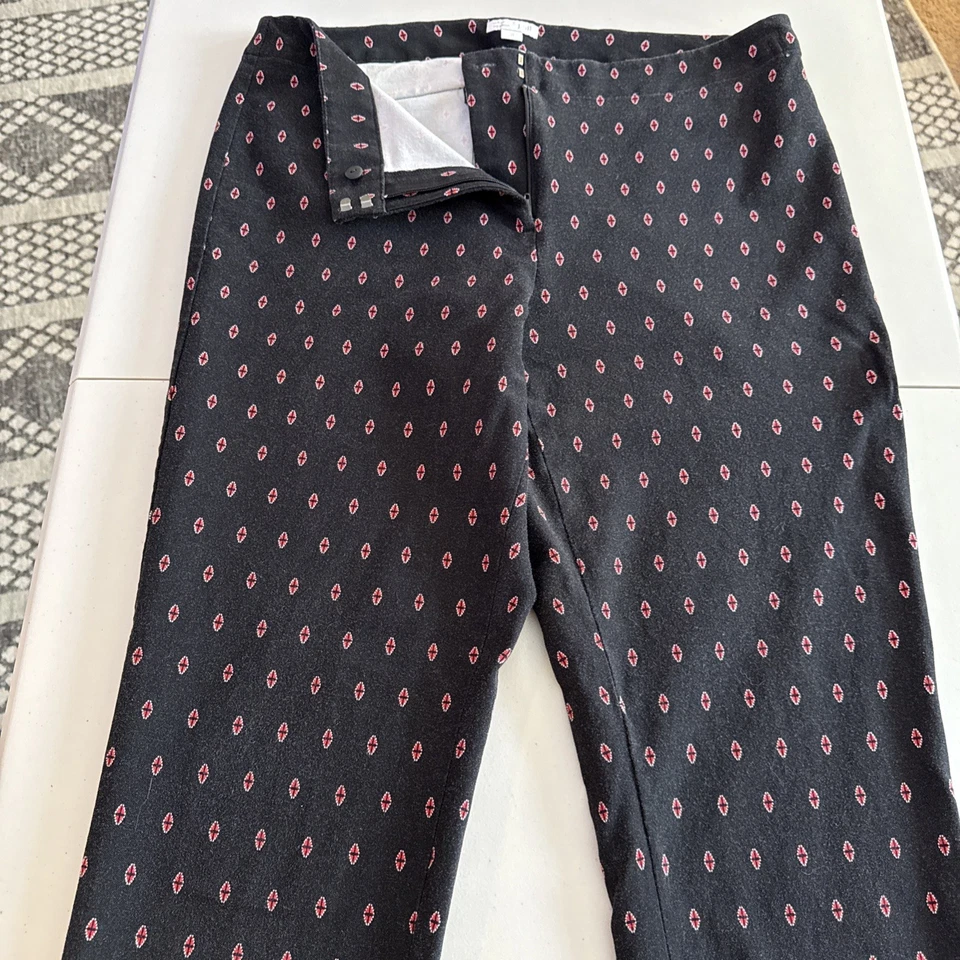 Pantalones para mujer J. Jill Premium Bistretch talla 14T negro rojo diseño cremallera, hebilla Foto 3 de 4