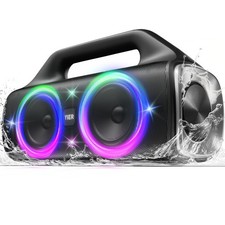 Speakers, 80w Peak Portable Wireless Speaker with Lights, Stereo Loud Sound...