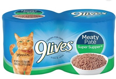 (4 pack) 9Lives Meaty Paté Super Supper Wet Cat Food, 22-Ounce, Pack of 4
