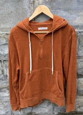 Outerknown Hoodie Mens L Orange Hightide Pullover Outdoor Terry Organic Surf
