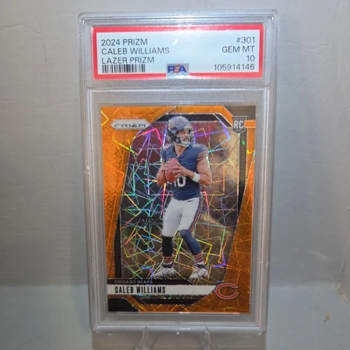 2024 Panini Prizm Lazer  Rookie Caleb Williams PSA 10 Color Match Chicago Bears
