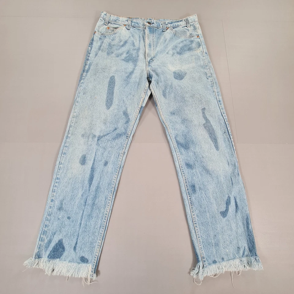 Vintage Levis Jeans Blue W31 L28 Orange Tab 505 0217 Denim 80s Rare USA Made, photo 2 of 5